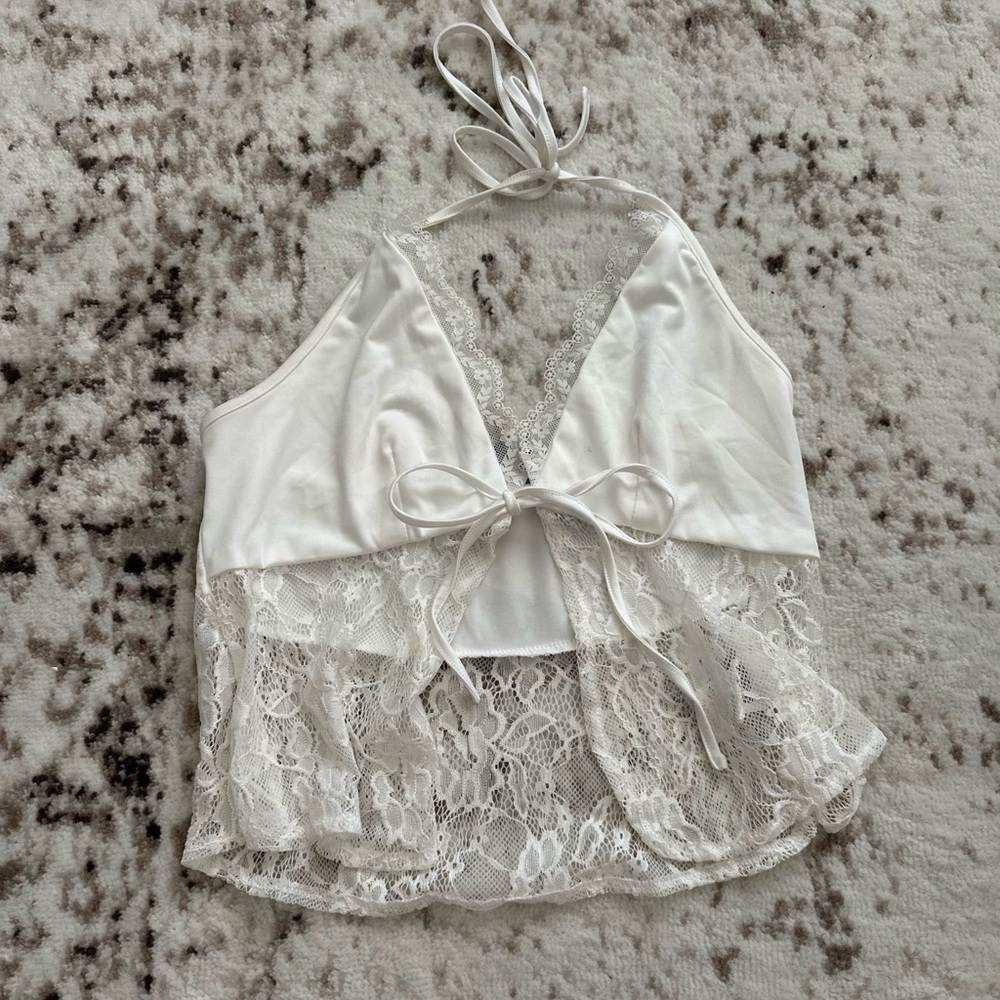 White Lace Halter Top